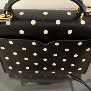 Kate Spade Black With White Raised Dots Top Handle Purse